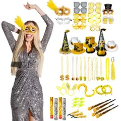 GENERICO - Set de Cotillón Año Nuevo 58 Piezas – Accesorios Festivos Mod c