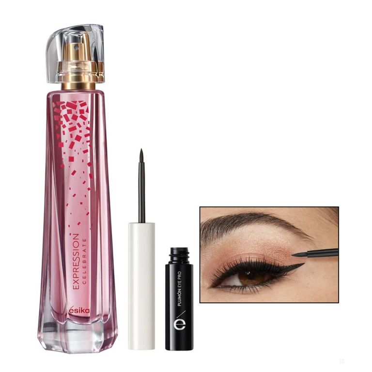 Perfume Expression celebrate + delineador líquido negro ésika