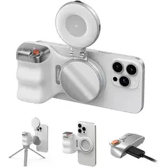 TELESIN - Fun Shot - Agarre magnético para cámara de teléfono + luz magnética para selfie