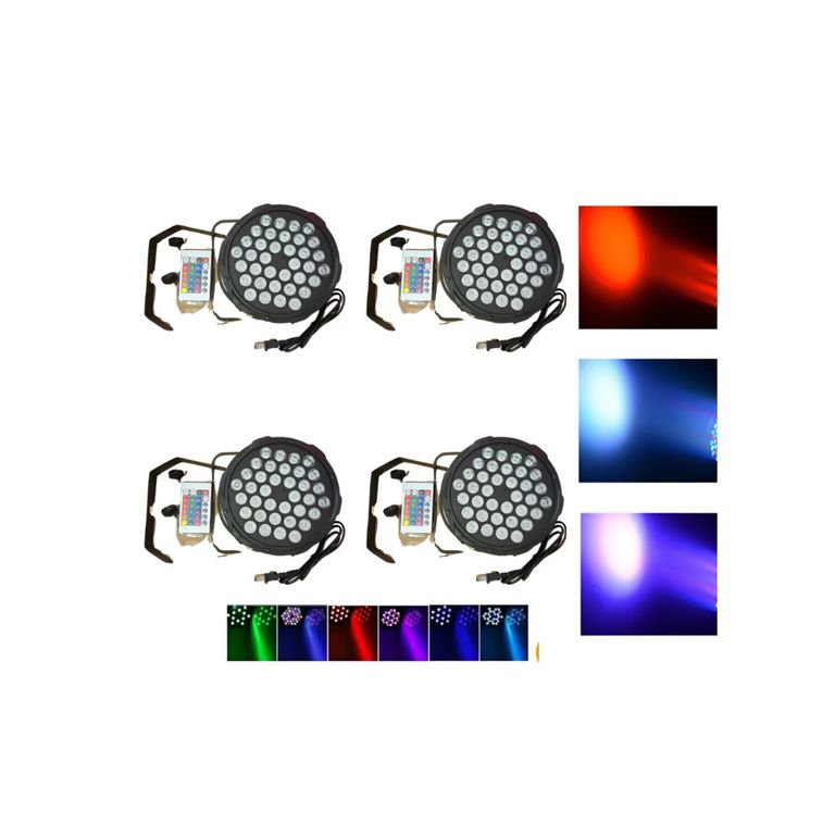 Pack 4 Unid tachoLuz Led Escenario 36x2 Luces Rgb Fiesta Decoracion