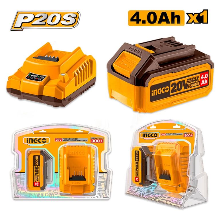SET BATERÍA INGCO 20V 40AH + CARGADOR FBCPK1214