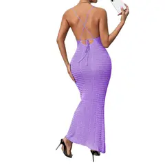 GENERICO - Vestido Tirantes Triple Rosa Ross 359G-26 Hilo Tacto Color Lila