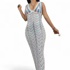 GENERICO - Vestido Arcoiris Material Lad 233G-32 Hilo Tacto Color Hueso