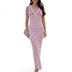 GENERICO - Vestido Arcoiris Material Lad 233G-32 Hilo Tacto Color Rosa