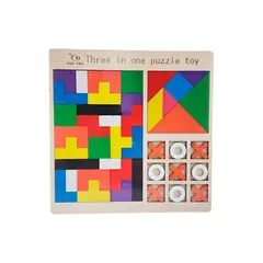 GENERICO - Juego De Mesa 3 En 1 Tagram Triqui Aprendizaje Didactico