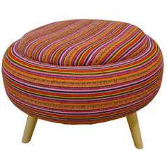 GENERICO - Puff Andino Eco – Hecho a mano con material reciclado 65cm x 65 cm BIOMUEBLE