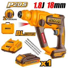 INGCO - Rotomartillo SDS-Plus Inalambrico CRHLI201881 20V 18J 1Bat x 2Ah Brushless