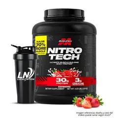 MUSCLETECH - Nitrotech Whey Protein - Nitrotech Performance 4 LB - Strawberry + Shaker