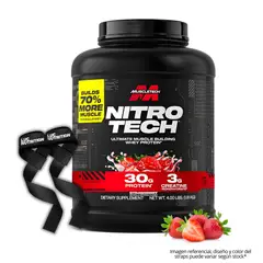 MUSCLETECH - Nitrotech Whey Protein - Nitrotech Performance 4 LB - Strawberry + Straps