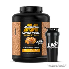 MUSCLETECH - Nitrotech 100 % Whey Gold 5.14 LB Proteina - Dulce de Leche + Shaker