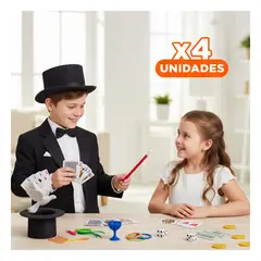 GENERICO - Pack4 Juego de Magia Abracadabra para Niños con Ilusiones y Entretenimiento Y+Regalo Sticker
