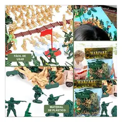 GENERICO - Juego Militar con Soldados y Vehiculos en Bolsa para Niños