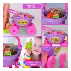 GENERICO - Carrito Canasta de Verduras de Juguete para Ninos de 3 a 14 Anos con Ruedas