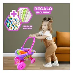GENERICO - Carrito de Compras Juguete para Ninos y Estimular la Alimentacion Sana Y+Papel Regalo