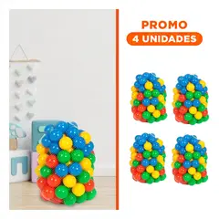 GENERICO - Pack4 Pelotas de Plastico para Piscina o Tina de Juego Segura para los Ninos