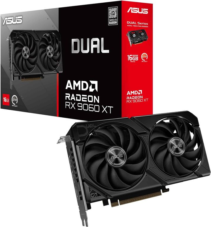 Tarjeta de video DUAL-RX9060XT-16G, 16 GB GDDR6, PCI-E 5.0