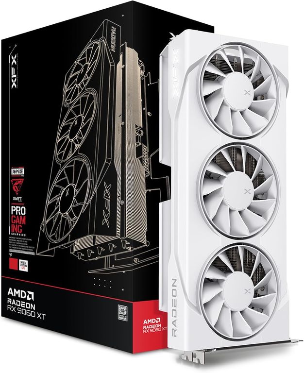 Tarjeta de video Swift AMD Radeon RX 9060 XT OC White Triple Fan Gaming Edition 16GB
