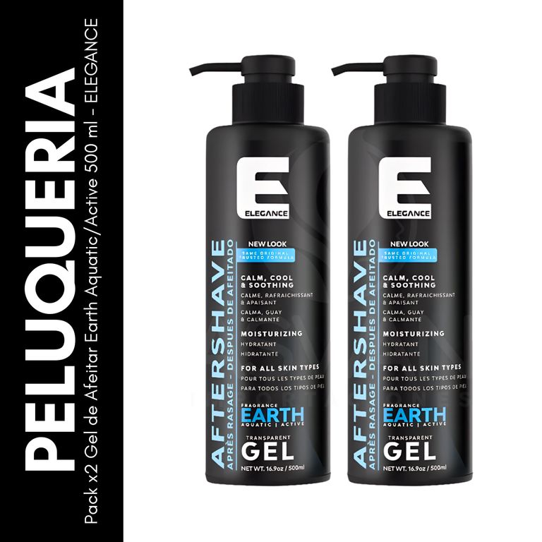Pack x2 Gel de Afeitar Earth AquaticActive 500 ml - ELEGANCE