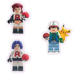 GENERICO - WM001 Mini figurita poke de bloque armable Ash