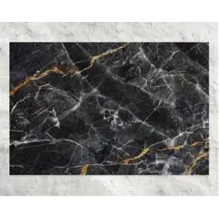 GENERICO - Alfombra de vinilo negro y naranja - 300 x 200 cm