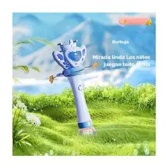 GENERICO - Varita x2 und Burbujera Rosa y Celeste Con Luces Y Música Niños y Niñas