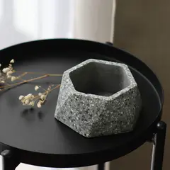 NIABEL - Maceta Hexagonal Terrazo Gris