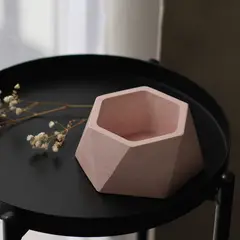 NIABEL - Maceta Hexagonal Concreto Rosa