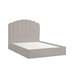MUEBLES MACRUMO - Cama tapizada Sther Queen Color Beige oscuro