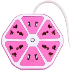 GENERICO - ENCHUFE TOMACORRIENTE EXTENSIÓN MÚLTIPLE 4 TOMAS + 4 PUERTOS USB