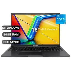 ASUS - LAPTOP VIVOBOOK 16 X1605VA-MB1350 I5-13420H, 16GB RAM, 512GB SSD, 16" SIN WINDOWS