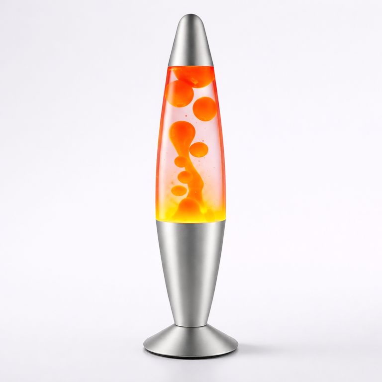 Lámpara de Lava LED Naranja Retro Vintage Decorativa para Dormitorios y Salas, Luz Ambiental 35 cm