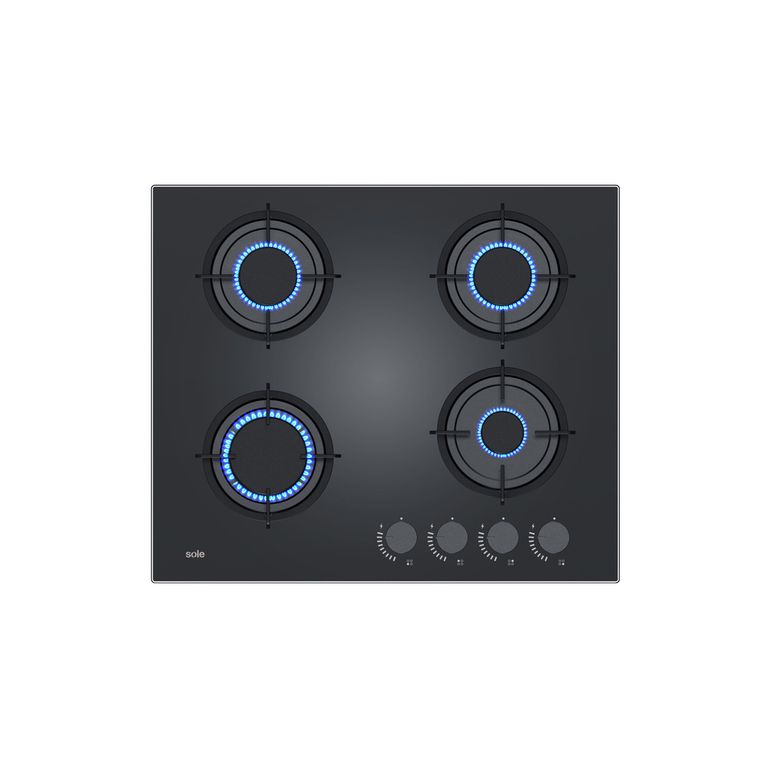 Encimera Vidrio Templado A Gas 60 Cm