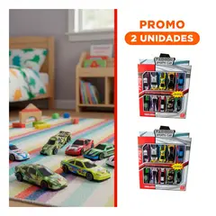 GENERICO - Pack2 Carrito Metal Pack de 10 Piezas para Diversion Infantil y Juegos Creativos Multicolor