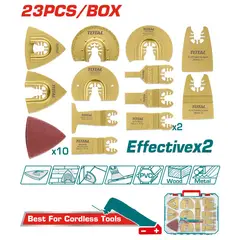 TOTAL TOOLS - Juego De Cuchillas Para Multiherramienta 23 Piezas Total - TAKTMT2301