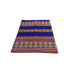 ACHALLAY ARTESANIA DE BARRO - Mantel Andino 116 cm de largo x 106 cm de ancho - Azul