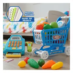 GENERICO - Juguete de Caja Registradora y Carrito de Supermercado Pequeño Y+Papel Regalo