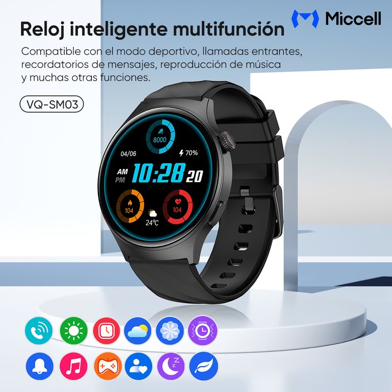 Smartwatch con Llamadas Modo Deportivo y Monitoreo de Ritmo Cardíaco