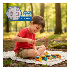 GENERICO - Encaje 5 Figuras Geometricas y Peces Imantados con Diseno Seguro de Multicolor Y+Regalo Sticker