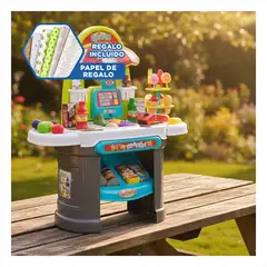 GENERICO - Supermercado Infantil Multicolor con Productos y Caja Registradora Y+Papel Regalo