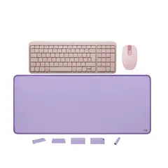 LOGITECH - COMBO LOGITEC TECLADO K250 MOUSE M196 ROSADO PAD MOUSE LILA