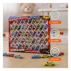 GENERICO - Set 50 Carritos Metal para Ninos con Disenos Variados y Colores Vibrantes Multicolor