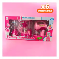 GENERICO - Pack6 Accesorio de Juguete Licuadora Rosada para Ninos en Casa y Amigos Y+Regalo Sticker