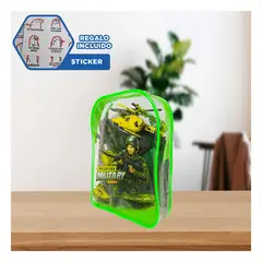 GENERICO - Pack de Soldados de Juguete con Accesorios y Vehiculos de Batalla Verde Y+Regalo Sticker
