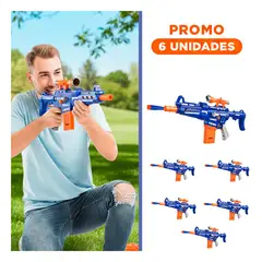 GENERICO - Pack6 Lanzadardos De Juguete Para Niños Con Recarga Rápida Y Uso Interior
