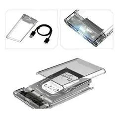 CASE - USB para HDD/SSD 2.5 Delcom Transparente