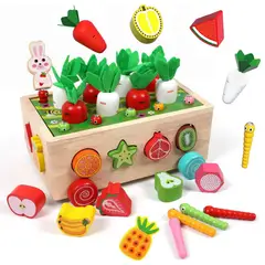 GENERICO - Juguete Educativo de Madera Granja Huerto Montessori