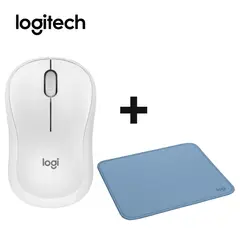 LOGITECH - COMBO MOUSE M240 BLANCO +PAD MOUSE AZUL
