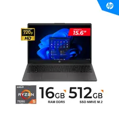 HP - LAPTOP 255 G10 15.6" HD AMD RYZEN 5 7520U / 16 GB DDR5 / 512GB SSD / Freedos