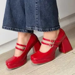 GENERICO - ZAPATOS COLOR ROJO MARY TACO 9