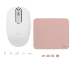 LOGITECH - COMBO DE MOUSE M196 Y PAD MOUSE ROSADO